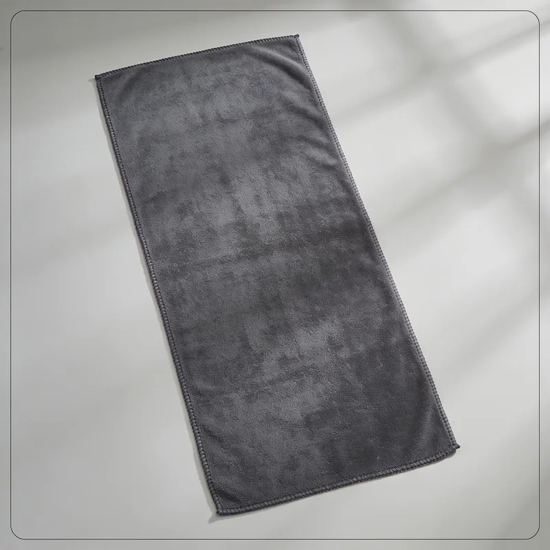 Wide Microfiber Hair Towel in Charcoal
